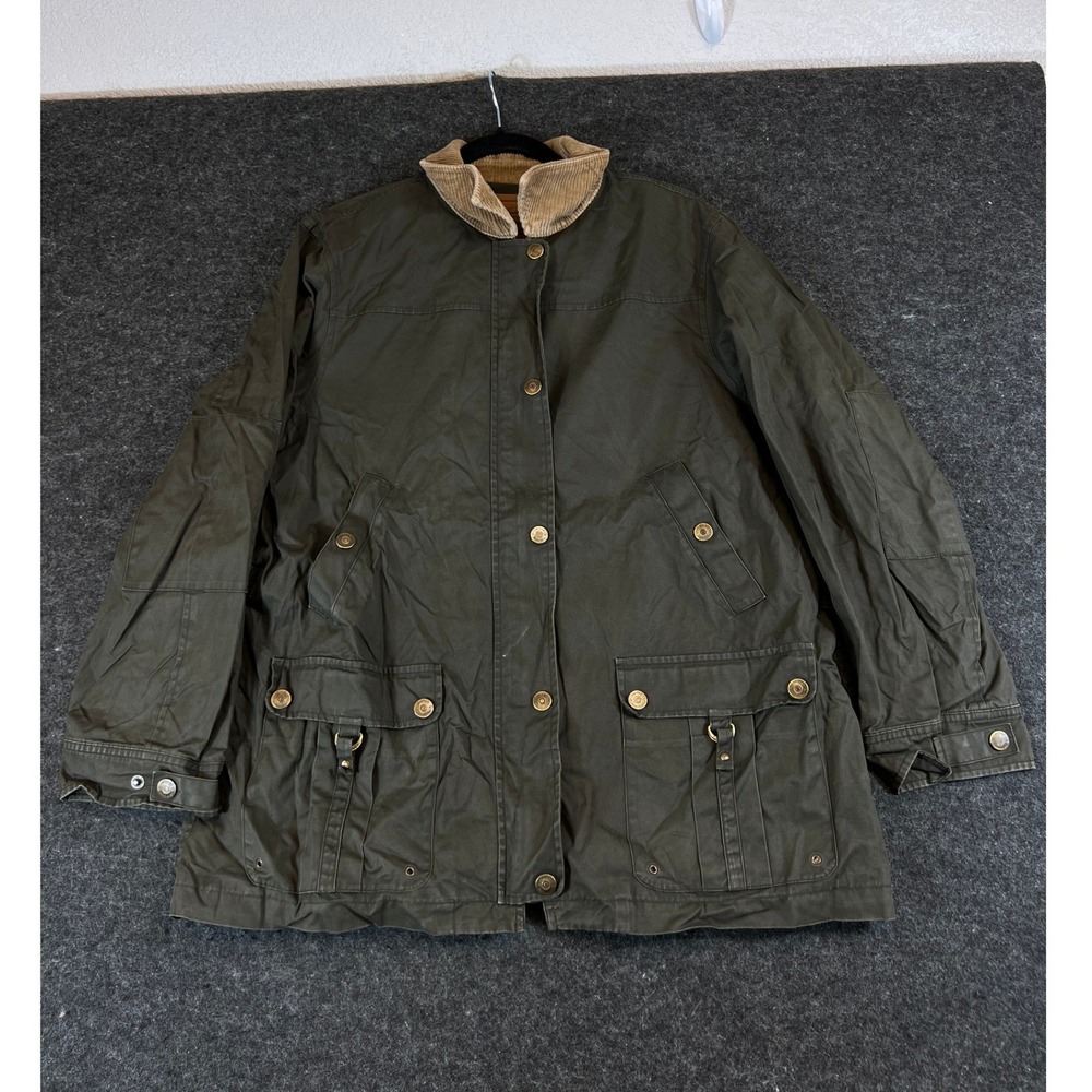 Lauren Ralph Lauren Green Field Barn Jacket Equestrian Blanket Lined Women Large